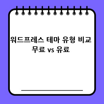 워드프레스 테마 유형 비교 무료 vs 유료