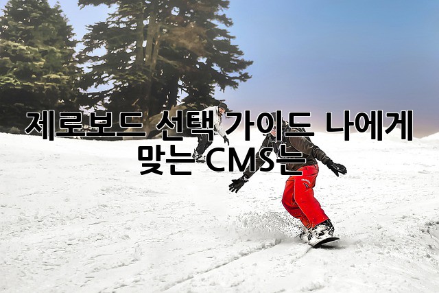 제로보드 선택 가이드: 나에게 맞는 CMS는?