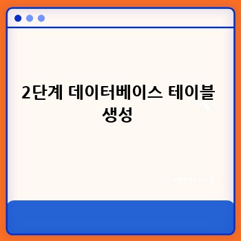 2단계 데이터베이스 테이블 생성