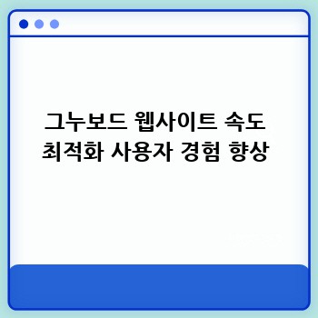 그누보드 웹사이트 속도 최적화 사용자 경험 향상
