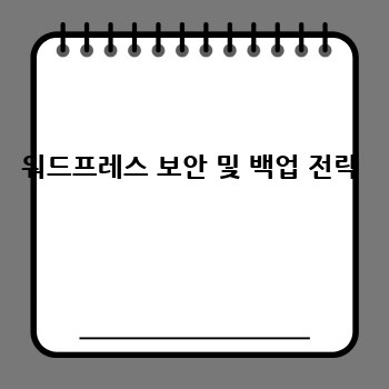 워드프레스 보안 및 백업 전략