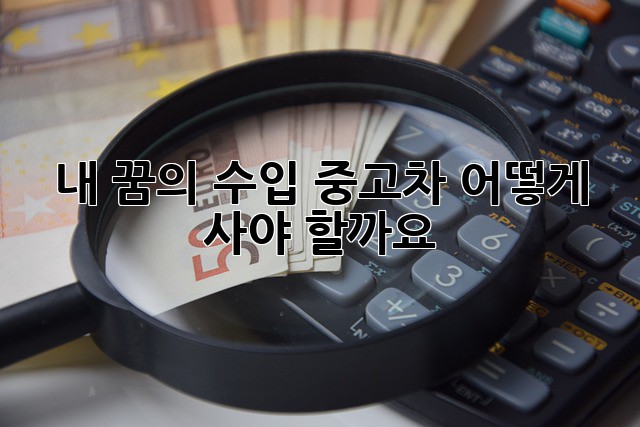 내 꿈의 수입 중고차, 어떻게 사야 할까요?