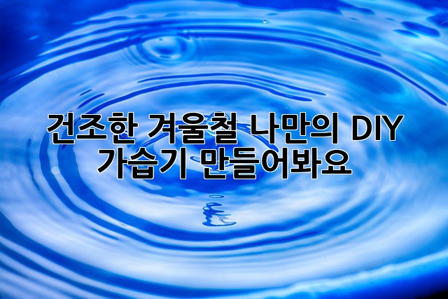 건조한 겨울철, 나만의 DIY 가습기 만들어봐요!