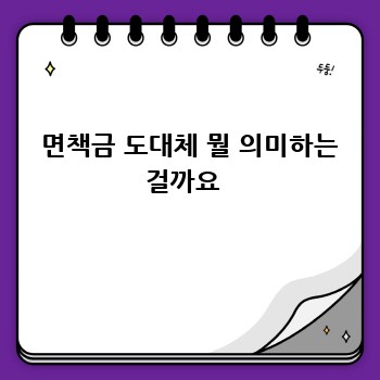  면책금 도대체 뭘 의미하는 걸까요 